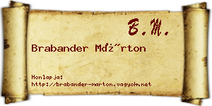 Brabander Márton névjegykártya