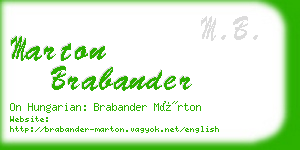 marton brabander business card